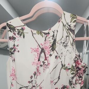 Dress Barn Floral Midi Dress - Pink and White